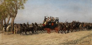Les deux filles du souverain sur la calèche